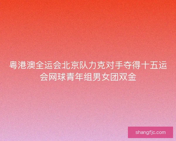 粤港澳全运会北京队力克对手夺得十五运会网球青年组男女团双金