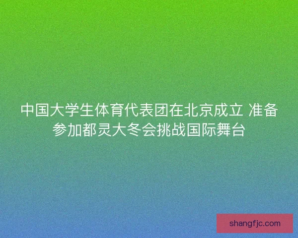 中国大学生体育代表团在北京成立 准备参加都灵大冬会挑战国际舞台