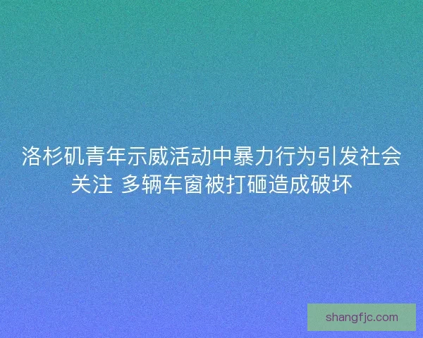 洛杉矶青年示威活动中暴力行为引发社会关注 多辆车窗被打砸造成破坏